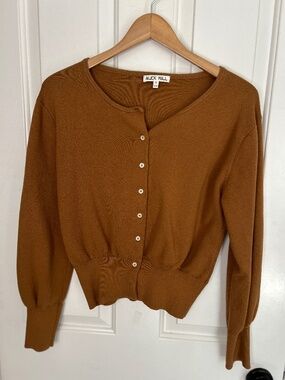 Alex Mill Louisa Cardigan Sweater in Cotton Cashmere - Brown - Medium